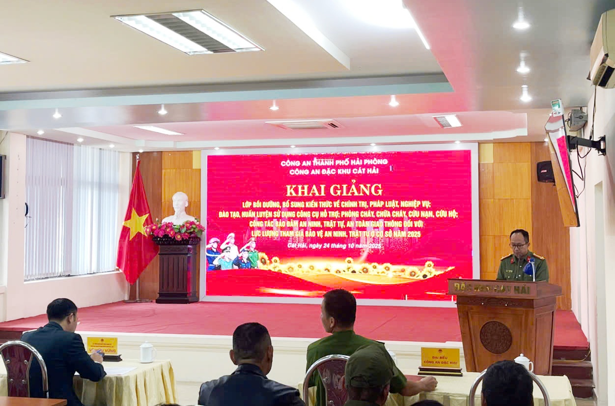 Tập huấn lực lượng tham gia bảo vệ an ninh, trật tự ở cơ sở tại đặc khu Cát Hải